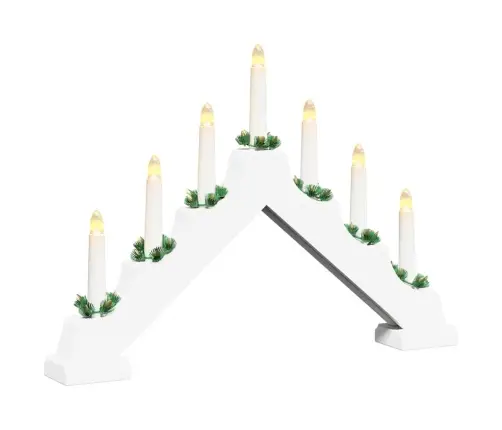 Kalėdų Žvakių Tiltas Su 7 Led Balta 39.5 X 5 X 29 Cm