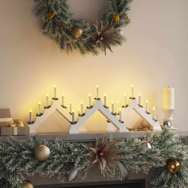 Ziemassvētku Sveču Tilts Su 7 Led 3 Pcs Balts 39.5 X 5 X 29 Cm Vidaxl