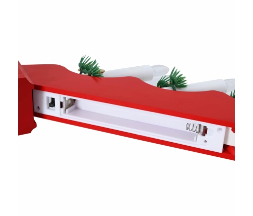 Ziemassvētku Sveču Tilts Su 7 Led Sarkana 39.5 X 5 X 29 Cm Vidaxl