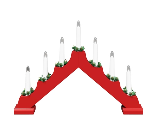 Ziemassvētku Sveču Tilts Su 7 Led Sarkana 39.5 X 5 X 29 Cm Vidaxl