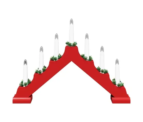 Kalėdų Žvakių Tiltas Su 7 Led Raudona 39.5 X 5 X 29 Cm