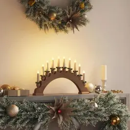 Ziemassvētku Sveču Arka Ar 10 Led Svecēm Brūna 47 X 5 X 29 Cm Vidaxl