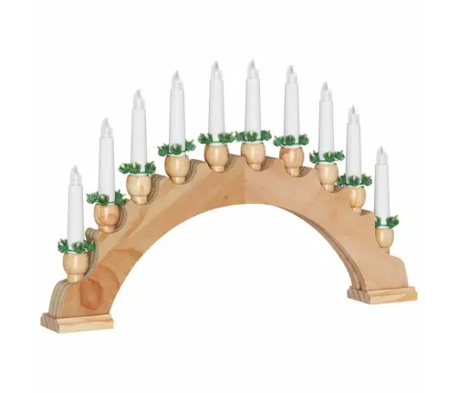 Kalėdų Žvakių Arkos Su 10 Led Žvakių 3 Pcs Ruda 47 X 5 X 29 Cm