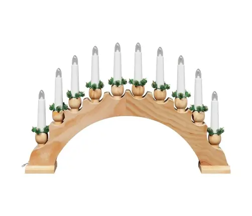 Kalėdų Žvakių Arkos Su 10 Led Žvakių 3 Pcs Ruda 47 X 5 X 29 Cm