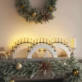 Ziemassvētku Sveču Arka Ar 10 Led Svecēm 3 Pcs Balts Vidaxl
