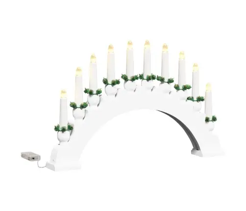 Ziemassvētku Sveču Arka Ar 10 Led Svecēm 3 Pcs Balts Vidaxl