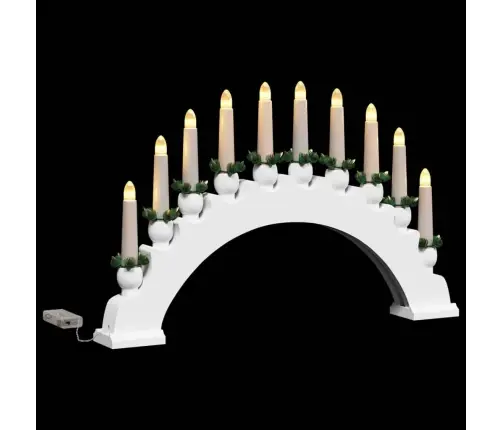 Ziemassvētku Sveču Arka Ar 10 Led Svecēm 3 Pcs Balts Vidaxl
