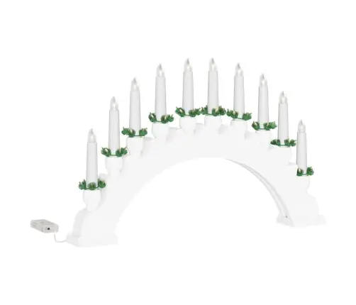Ziemassvētku Sveču Arka Ar 10 Led Svecēm 3 Pcs Balts Vidaxl