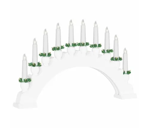 Ziemassvētku Sveču Arka Ar 10 Led Svecēm 3 Pcs Balts Vidaxl