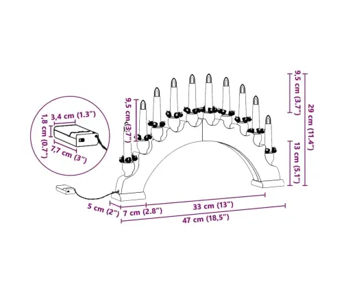 Ziemassvētku Sveču Arka Ar 10 Led Svecēm 3 Pcs Balts Vidaxl