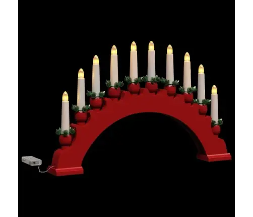 Kalėdų Žvakių Arkos Su 10 Led Žvakių Raudona 47 X 5 X 29 Cm