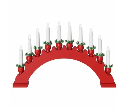 Kalėdų Žvakių Arkos Su 10 Led Žvakių Raudona 47 X 5 X 29 Cm