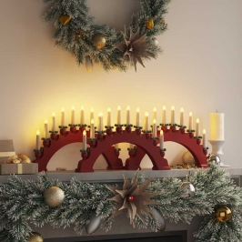 Ziemassvētku Sveču Arka Ar 10 Led Svecēm 3 Pcs Sarkana Vidaxl