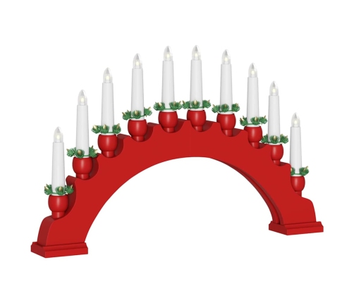 Ziemassvētku Sveču Arka Ar 10 Led Svecēm 3 Pcs Sarkana Vidaxl