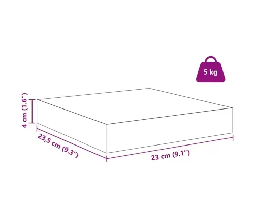 Sienas Plaukts 2 Pcs Sarkana 23 X 23,5 X 4 Cm Inženierijas Koks Vidaxl