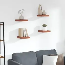 Sienas Plaukts 4 Pcs Sarkana 23 X 23,5 X 4 Cm Inženierijas Koks Vidaxl