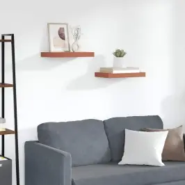 Sieninė Lentyna 2 Pcs Raudona 40 X 23,5 X 4 Cm Apdirbta Mediena