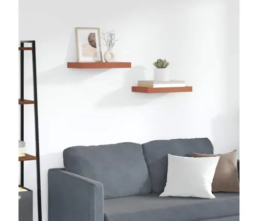 Sieninė Lentyna 2 Pcs Raudona 40 X 23,5 X 4 Cm Apdirbta Mediena