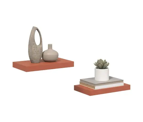 Sieninė Lentyna 2 Pcs Raudona 40 X 23,5 X 4 Cm Apdirbta Mediena