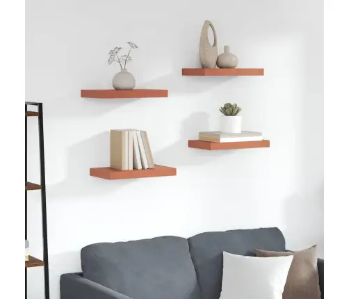 Sienas Plaukts 4 Pcs Sarkana 40 X 23,5 X 4 Cm Inženierijas Koks Vidaxl