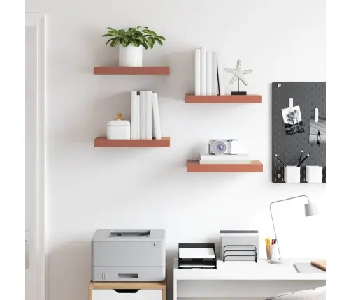 Sienas Plaukts 4 Pcs Sarkana 40 X 23,5 X 4 Cm Inženierijas Koks Vidaxl