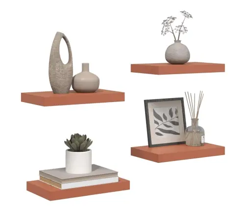 Sienas Plaukts 4 Pcs Sarkana 40 X 23,5 X 4 Cm Inženierijas Koks Vidaxl