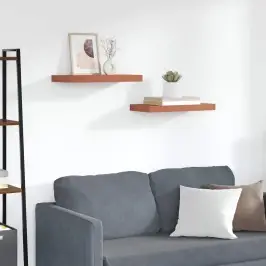 Sienas Plaukts 2 Pcs Sarkana 50 X 23 X 4 Cm Inženierijas Koks Vidaxl