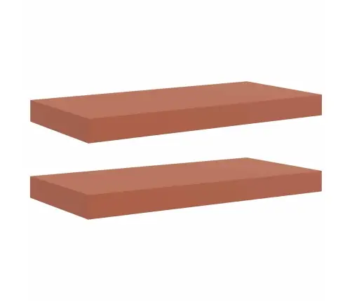 Sienas Plaukts 2 Pcs Sarkana 50 X 23 X 4 Cm Inženierijas Koks Vidaxl