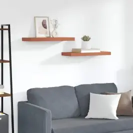 Sieninė Lentyna 2 Pcs Raudona 50 X 23 X 4 Cm Apdirbta Mediena