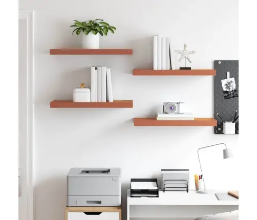 Sienas Plaukts 4 Pcs Sarkana 50 X 23 X 4 Cm Inženierijas Koks Vidaxl