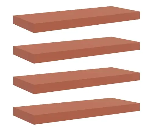 Sienas Plaukts 4 Pcs Sarkana 50 X 23 X 4 Cm Inženierijas Koks Vidaxl