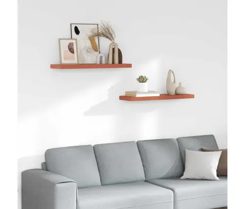 Sieninė Lentyna 2 Pcs Raudona 80 X 23,5 X 4 Cm Apdirbta Mediena