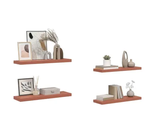 Sieninė Lentyna 4 Pcs Raudona 80 X 23,5 X 4 Cm Apdirbta Mediena