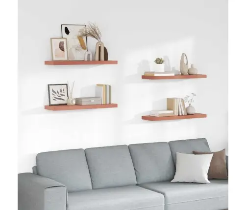 Sieninė Lentyna 4 Pcs Raudona 90 X 23,5 X 4 Cm Apdirbta Mediena