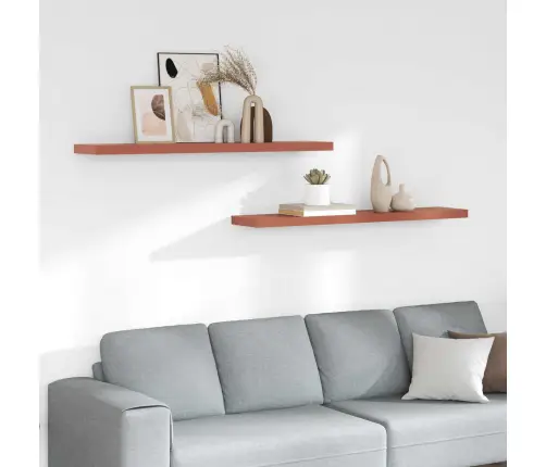 Sienas Plaukts Ar Uzglabāšanu 2 Pcs Sarkana 120 X 23,5 X 4 Cm Vidaxl