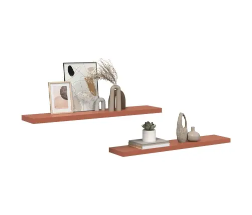 Sienas Plaukts Ar Uzglabāšanu 2 Pcs Sarkana 120 X 23,5 X 4 Cm Vidaxl