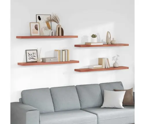 Sienas Plaukts Ar Uzglabāšanu 4 Pcs Sarkana 120 X 23,5 X 4 Cm Vidaxl