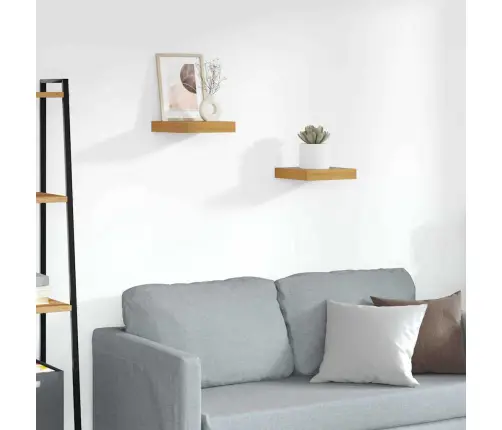 Sienas Plaukts 2 Pcs Brūna 23 X 23,5 X 4 Cm Inženierijas Koks Vidaxl