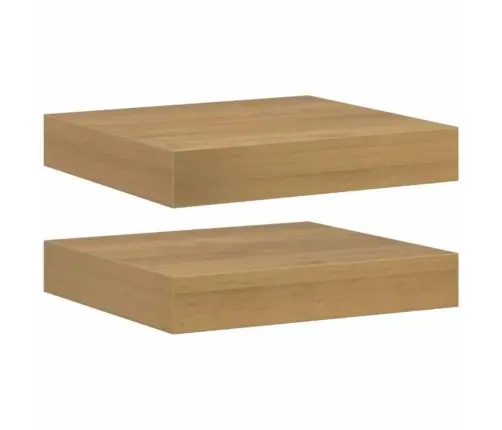 Sienas Plaukts 2 Pcs Brūna 23 X 23,5 X 4 Cm Inženierijas Koks Vidaxl