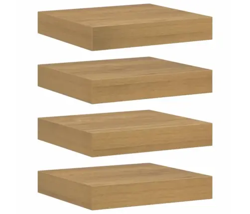 Sienas Plaukts 4 Pcs Brūna 23 X 23,5 X 4 Cm Inženierijas Koks Vidaxl