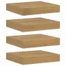 Sienas Plaukts 4 Pcs Brūna 23 X 23,5 X 4 Cm Inženierijas Koks Vidaxl