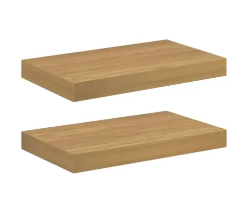 Sienas Plaukts 2 Pcs Brūna 40 X 23,5 X 4 Cm Inženierijas Koks Vidaxl