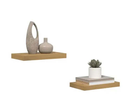 Sienas Plaukts 2 Pcs Brūna 40 X 23,5 X 4 Cm Inženierijas Koks Vidaxl