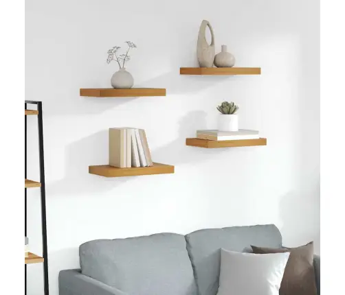 Seinariiul Ladustamisega 4 Pcs Pruun 40 X 23,5 X 4 Cm Tehispuit