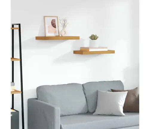 Sieninė Lentyna 2 Pcs Ruda 50 X 23 X 4 Cm Apdirbta Mediena