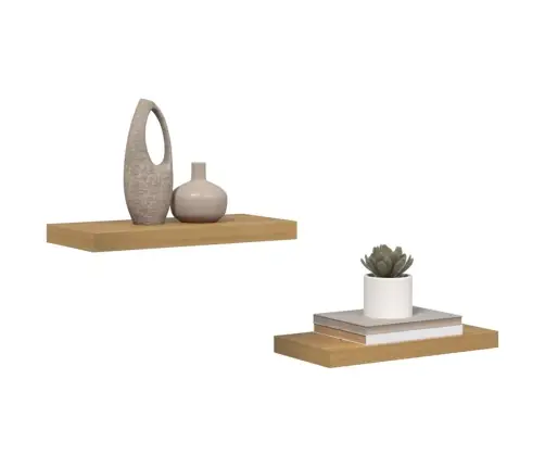 Sieninė Lentyna 2 Pcs Ruda 50 X 23 X 4 Cm Apdirbta Mediena