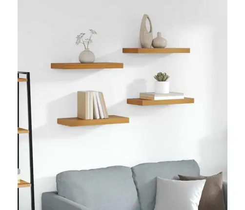 Sieninė Lentyna 4 Pcs Ruda 50 X 23 X 4 Cm Apdirbta Mediena