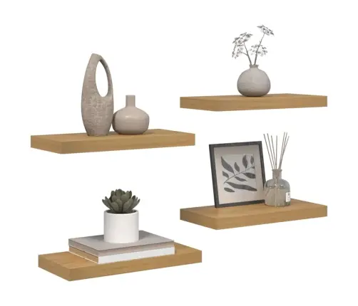 Sieninė Lentyna 4 Pcs Ruda 50 X 23 X 4 Cm Apdirbta Mediena