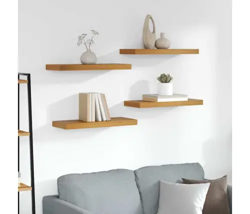 Seinariiul Ladustamisega 4 Pcs Pruun 50 X 23 X 4 Cm Tehispuit