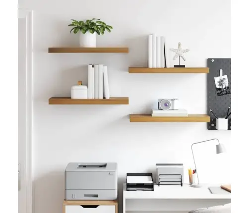 Seinariiul Ladustamisega 4 Pcs Pruun 50 X 23 X 4 Cm Tehispuit